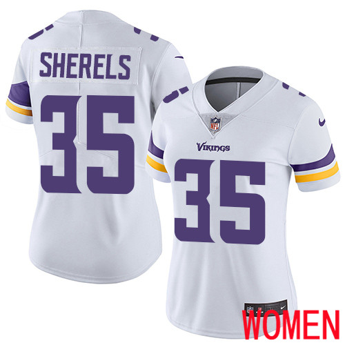 Minnesota Vikings 35 Limited Marcus Sherels White Nike NFL Road Women Jersey Vapor Untouchable